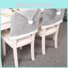 Elegant Gray Non-woven Christmas Chair Cover Set For Stylish Holiday Decor