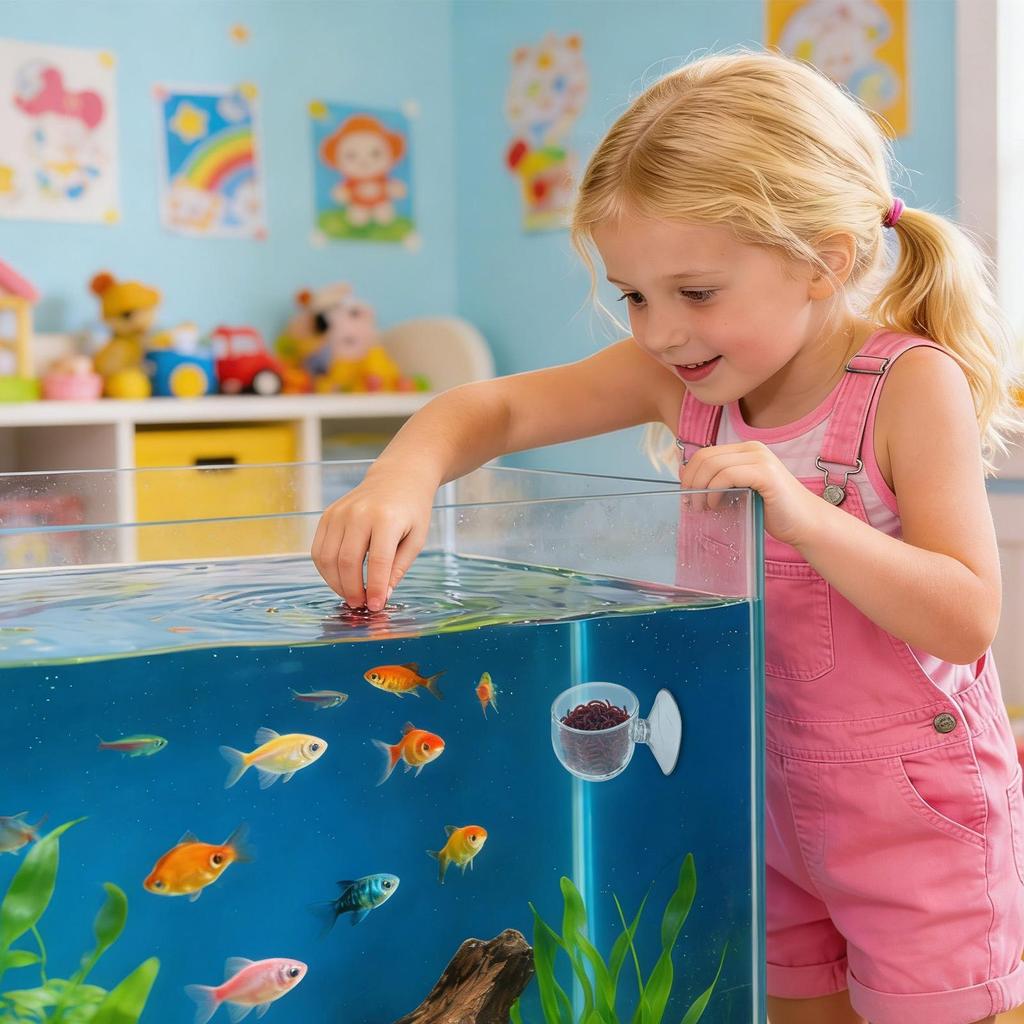 Suction Cup Floating Feeding Tray for Aquarium & Terrarium, Shrimp Bowl Fish Food Cup, Tank Clean Tool for Betta Turtle Reptile