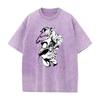 Harajuku Anime Jujutsu Kaisen Ryomen Sukuna Graphic T-shirt Men Vintage Washed Tshirts Manga Cotton Tee Male Oversized T Shirt