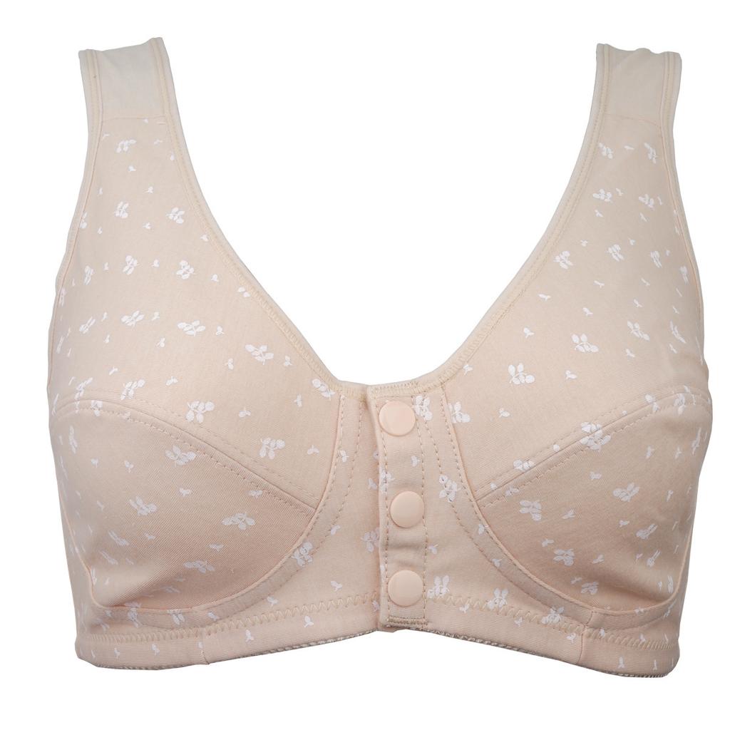 Direct batch summer printing without steel rim in the elderly cotton front buckle large size vest underwear bra
