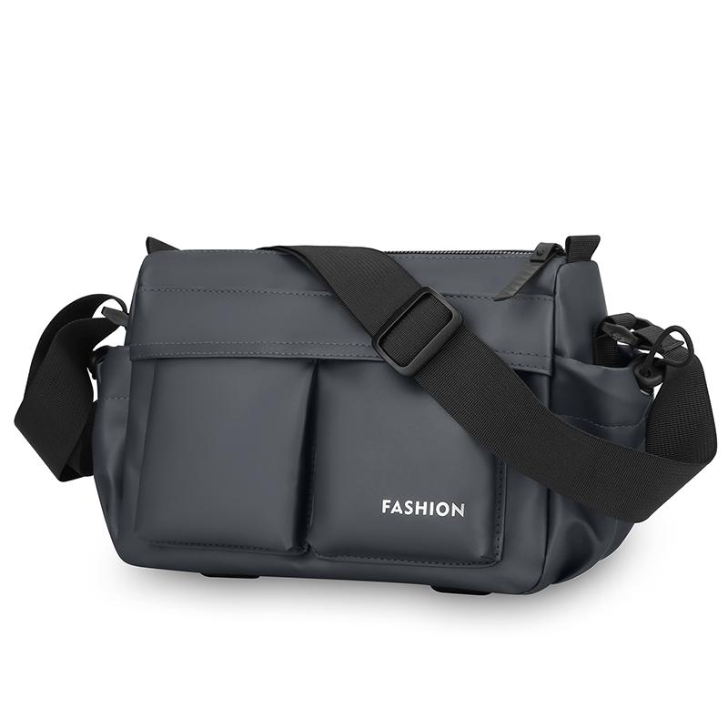 

Casual Large Capacity Men s Crossbody Bag Outdoor Travel Nylon Material Water-Resistant Membrane Urban Minimalist Style сірий