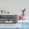 Miniature Wooden Sofa Bed And Colorful Dog Statue Sculpture Puppy Craft Multicolor Collectible