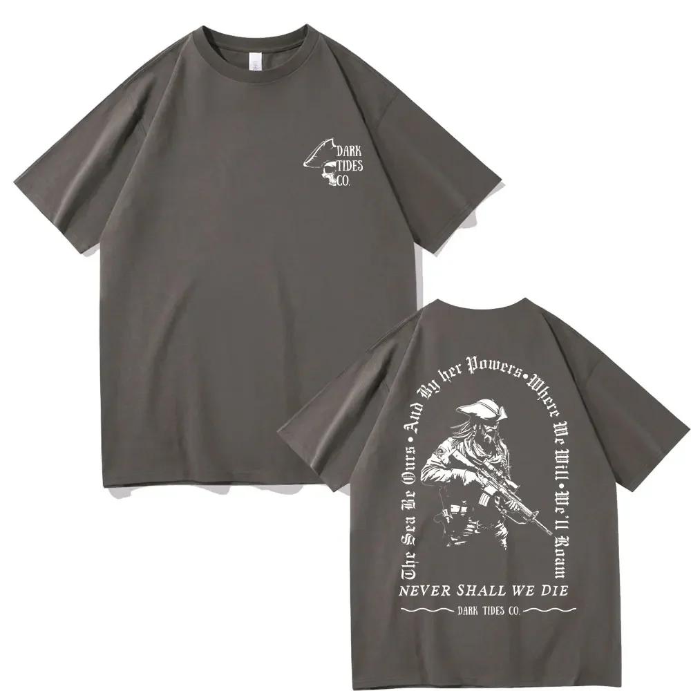 

Forward Observations Group Dark Tides Co Never Shall We Die Skeleton Graphic Tshirt Men Oversized Tshirt Mens Trend T Shirts S