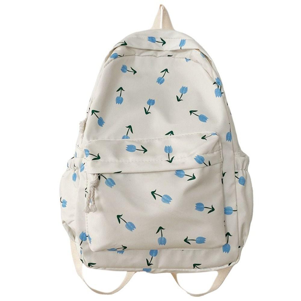 Korean Style Students School Bag Large Capacity Floral Shoulder Bag Cute Floral Backpack  School