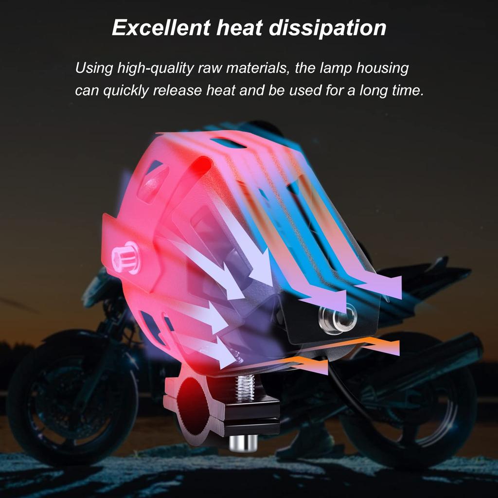 Ygmylandbb Motorsykkel LED Tåkelys, Squid Ring, Hovedlys, Arbeidslys, Ekstralys, Spotlys, Vanntett