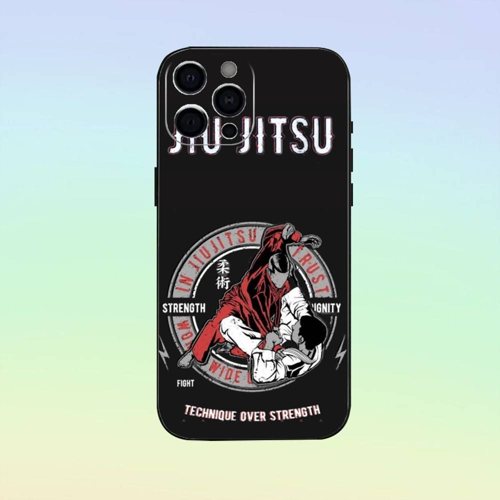 BJJ Brazilian Jiu-Jitsu Phone Case For iPhone17,16,15,14,13,12,11 Plus,Pro Max Soft Black Cover