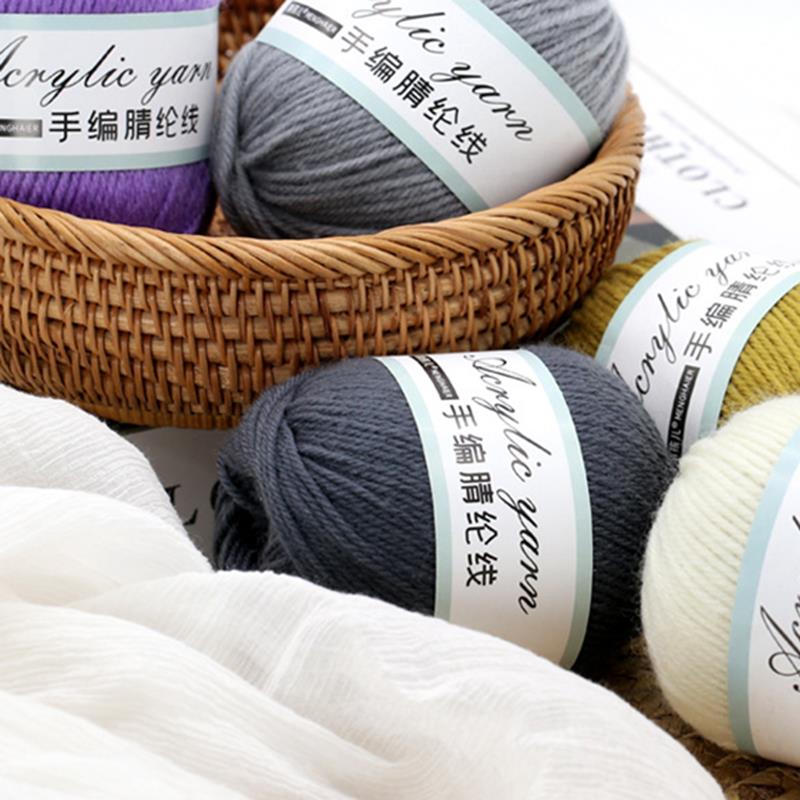 4-trådig akrylfibergarn för handstickning, blandgarn, virkning, halsduk, DIY-garn, handgjorda sybehör