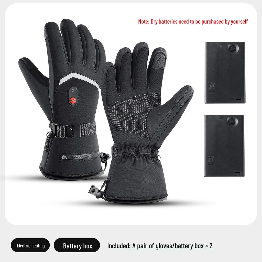 Winter Windproof Electric Heated Touchscreen Gloves for Outdoor Activities, Riding, and Skiing - Unisex Coldproof Warm Gear