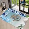 Boho Mandala Evil Eye Area Rug Carpet, Non Slip Floor Mat Washable Welcome Rug for Front Door Entryway Blessing Spiritual Decor
