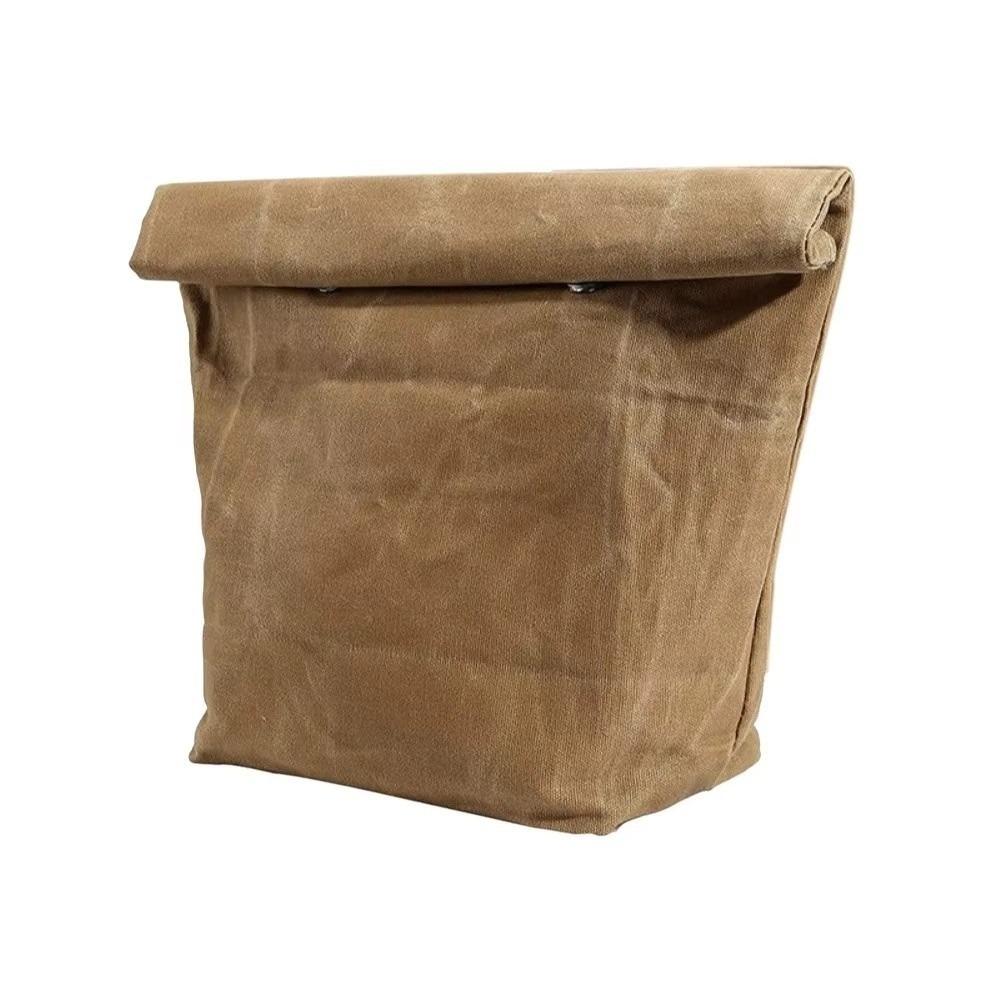 Large Capacity Waxed Canvas Lunch Bag Waterproof Waxed Canvas Insulated Lunch Bag Anti-Fouling Aluminum Foil Reusable Cooler Bag