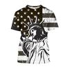American Flag Graphic T-shirt For Men 3d Printed USA Statue of Liberty T Shirt Summer Spring Short Sleeves Round Neck Tee Shirts