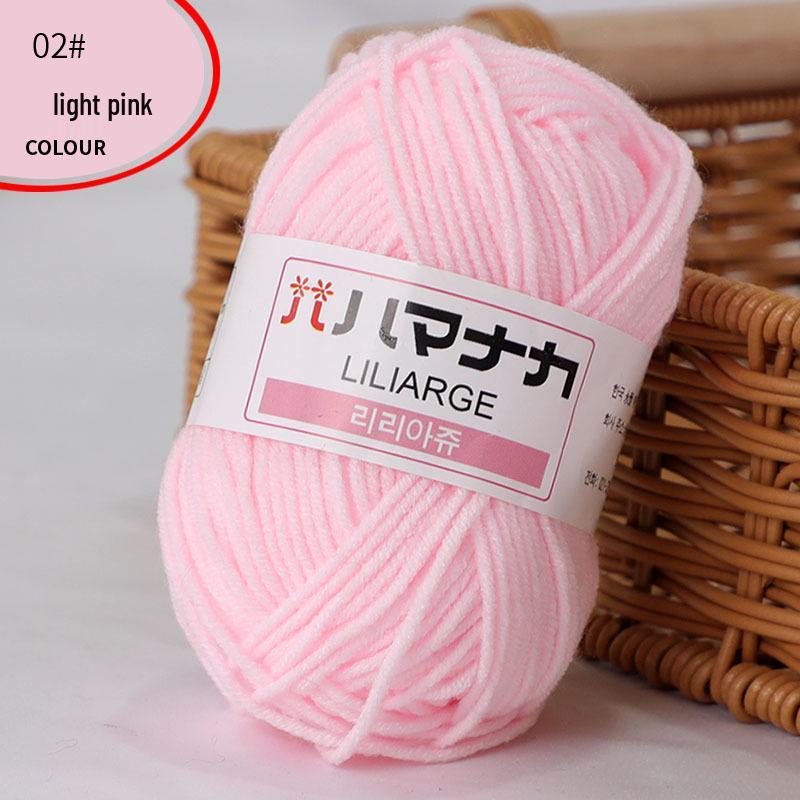 Korean Baby Milk Cotton Yarn: 4-Strand Crochet & Hand Knitting Yarn for Dolls, Infants, and Children.