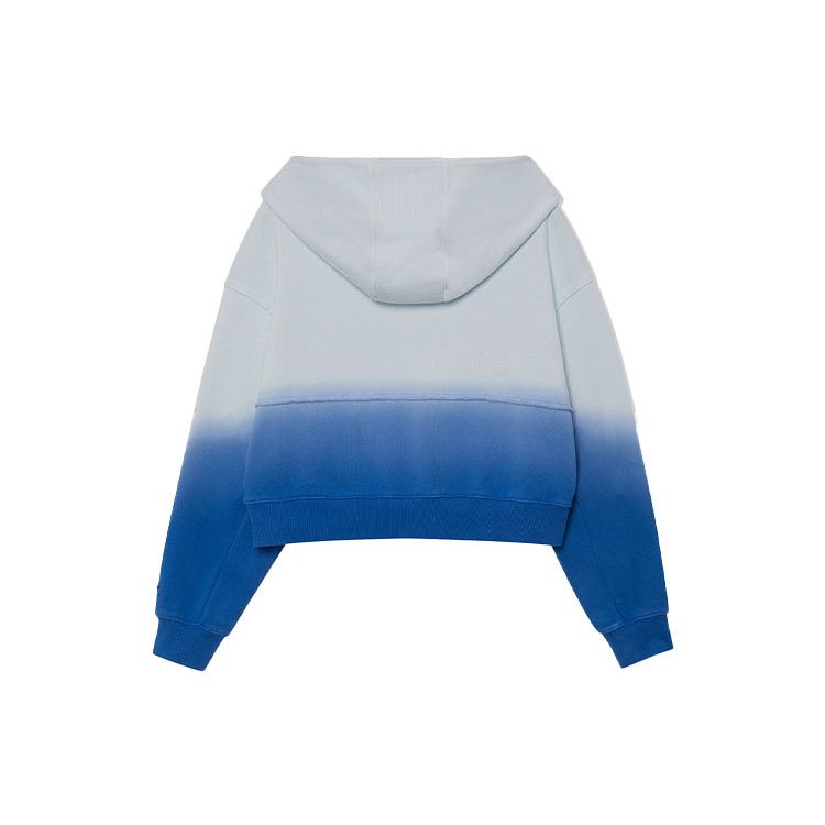 Li Ning Wu Chuang Wu Yi Haftowane Logo Gradientowa Luźna Bluza z Kapturem Damskie Bluzy z Kapturem Niebieska AWDRA44-3