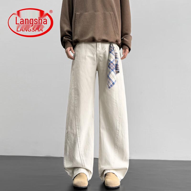 LangSha Men s Summer American Style Relaxed Wide-Leg Trousers 3XL