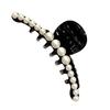 Faux Pearls Decor Banana Hair Claw Clip Styling Barrette Accessory for Women