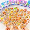 12Sheets Cute Capybara Bubble Stickers Kawaii 3D Three-Dimensional Stickers Anime Cartoon No Repetition Kids Diy Toy Sticker