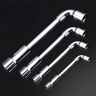 1Pc Silver L Type Pipe Perforation Elbow Mini Wrench Universal Double Head Hex Socket Metric Wrench Kit 6 Point 6-15MM