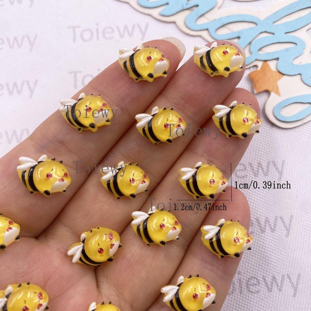 60pcs Resin Colorful Cute Mini Various Bee Art Nail Flatback Rhinestone Applique DIY Wedding Scrapbook Jewelry Crafts Accessorie