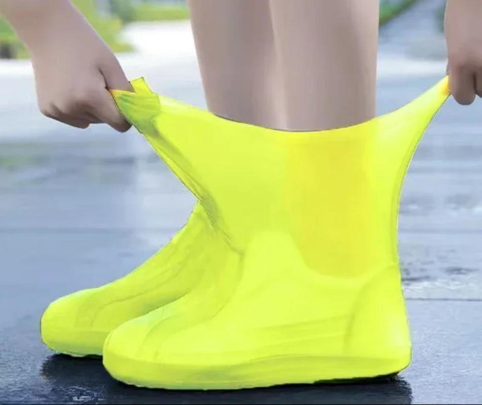 1 Pair Silicone WaterProof Shoe Covers Lip-resistant Latex Rain Boot Rain Gear Overshoes Accessories for Outdoor Rainy Day,Rain