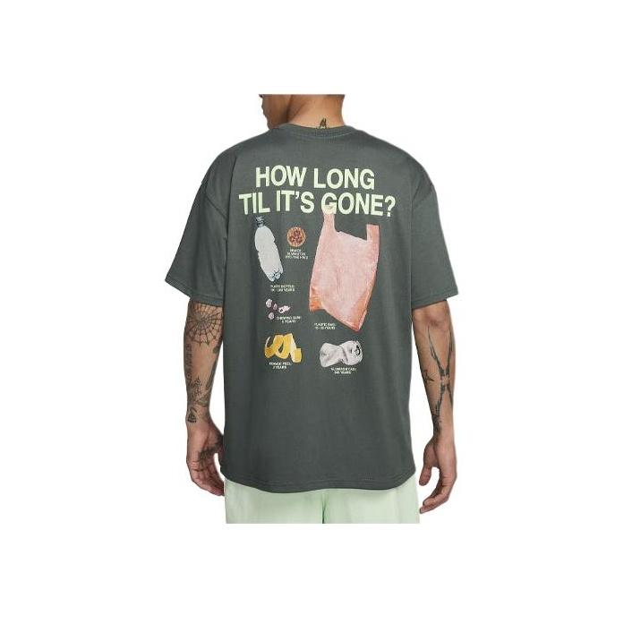Nike ACG Series Letter Print Comfortable Loose Short Sleeve T-Shirt Men Tops Vintage-Green FV3490-338