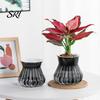 Lazy Gardener Flowerpot Self-watering with Self-absorbing Cotton Rope Creative Plastic Plant Pot Indoor Vertical Grain Glass Planter Inner Cup
