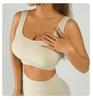 Ribbed Band Sports Bra & High-Waisted Peach Fitness Yoga Shorts Set