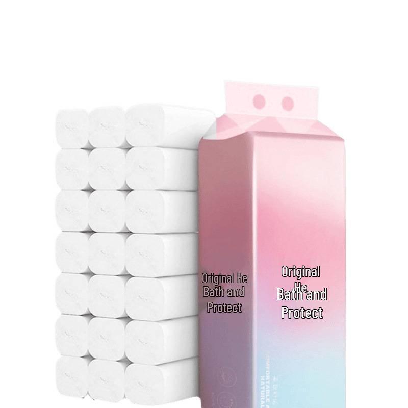 Economical Coreless Toilet Paper: Large, Thick, Multi-layer Roll for Household and Bathroom Use