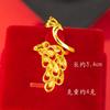 Same Style 9999 24K Real Gold Women'S Gold Ring With Adjustable Opening And Hollowed Out Peacock Exquisite Gift From The Gold St