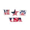 4 Pieces 4th Of July Decor Wooden Patriotic Decorations, Wooden Patriotic Star USA LOVE And Cat Paw Table Signs Fourth Of July Table Decorations