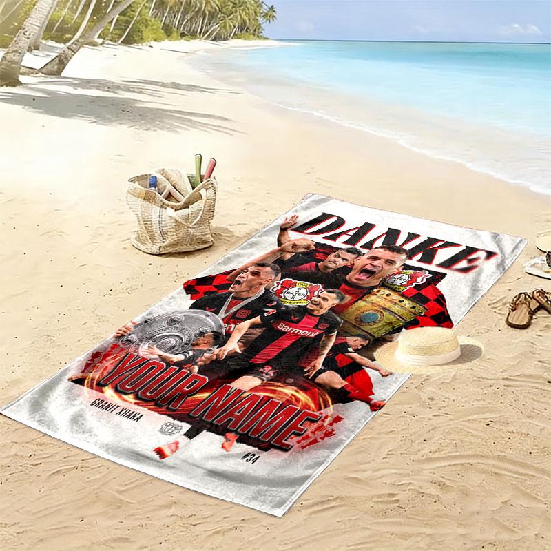 Custom Bayer Leverkusen Print Beach Towel, Large Soft Quick Dry Towel for Beach Camping Swimming