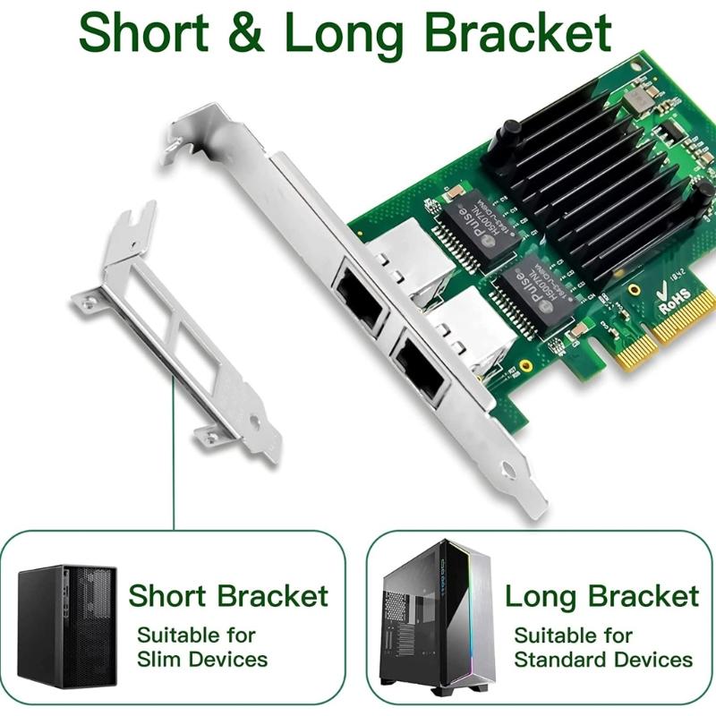 2 porty PCIe 4 pro čip I350-T2 10/100/1000 Mbps LAN karta port serveru gigabitová karta PCIe thernet
