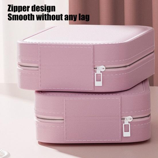 Reisesminkepose med LED-speil USB-oppladbart 3 farger Justerbart opplyst sminkespeil Bærbar reise Mini-speil Kosmetikkveske Smykker