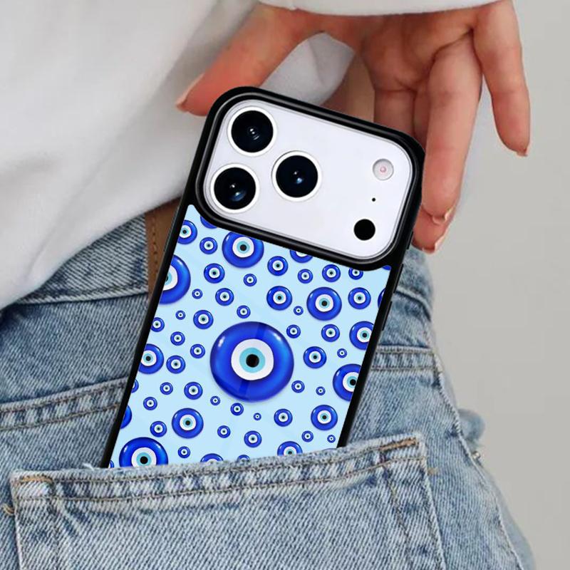 Evil Eye soft Phone Case for iPhone 16e 15 14 13 12 17 Pro Max Plus Air 17pro Cover Coque