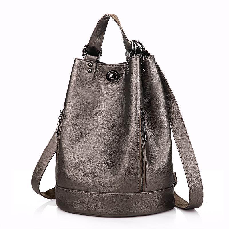 Korean Style Women's Soft Leather Backpack - Large Capacity, Versatile, for Autumn/Winter.