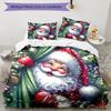 3pcs Custom Name Christmas Santa Claus Bedding Set Duvet Cover Closure Includes 1 Duvet Cover & 2 Pillowcases, Soft and Comfortable for All Seasons.