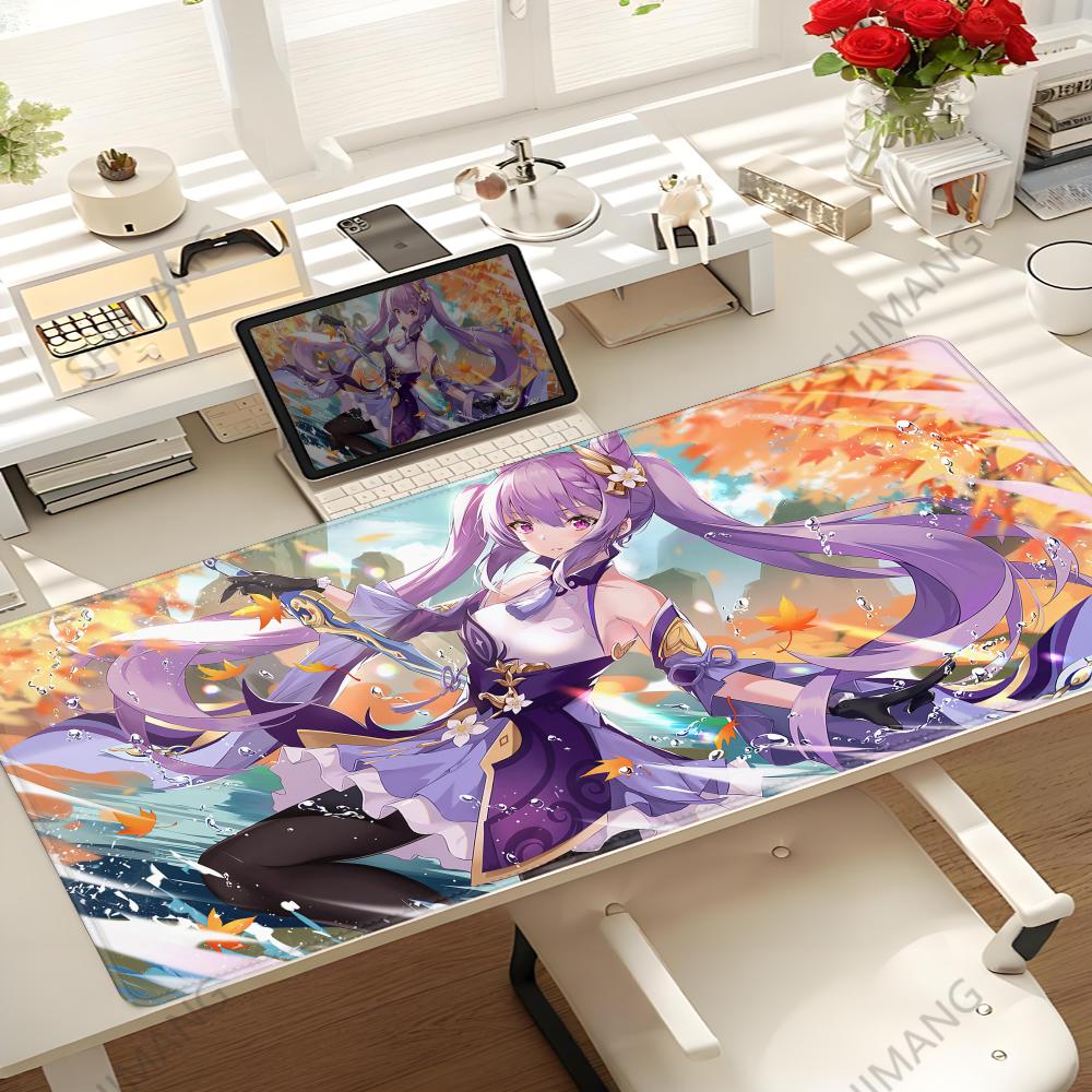Genshin Impact Keqing Mousepad Large Gaming Mouse Pad LockEdge Thickened Computer Keyboard Table Desk Mat