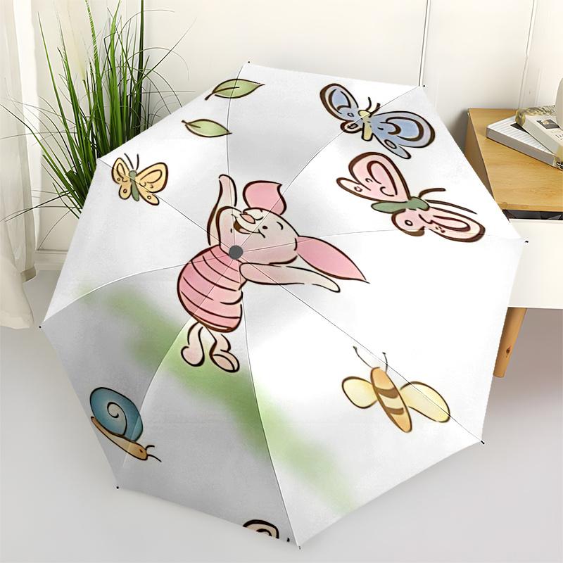 

Winnie and friends Themed Travel Umbrella-8 Ribs Automatic Opening and Closing, Portable Folding Design, Compact and Stylish Umbrella Suitab