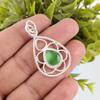 Green Cat's Eye Gemstone Jewelry, 925 Solid Sterling Silver Pendant , Handmade Spiritual Pendant For Wedding Gift