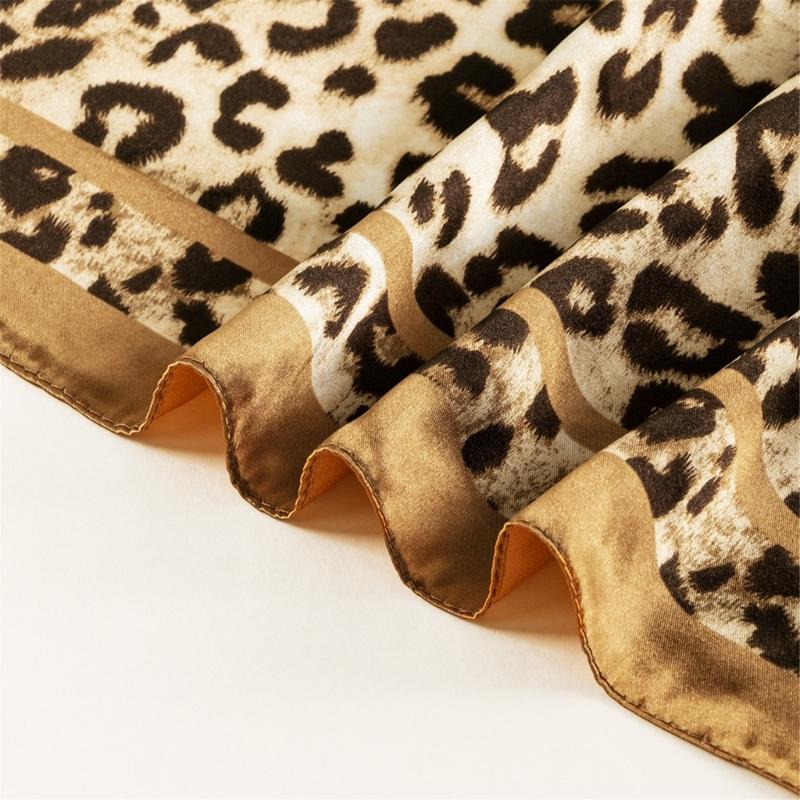 Stylish Leopard Print Sun Protective Lightweight Shawl Shoulder Wrap Scarf For Outdoor Beach Music Festivals