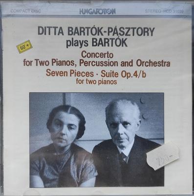 CD BÉLA BARTÓK - DITTA PÁSZTORY-BARTÓK - Suíte para Dois Pianos, Op.. 4 B / Com HCD31039 Hungaroton 1988 Hungria Clássico Usado