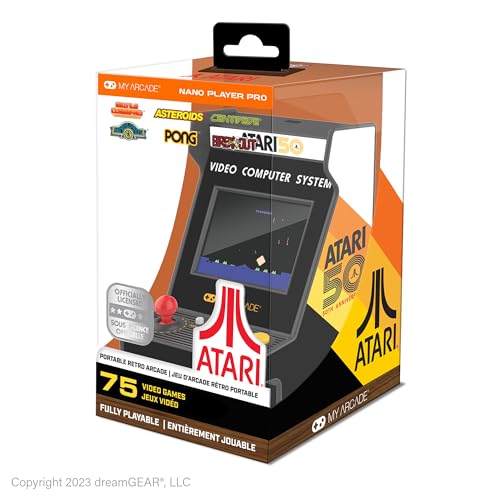 My Arcade Atari Nano Player Pro Tragbarer Retro-Arcade 75 Spiele
