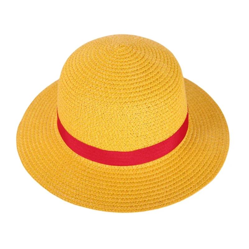 Luffy Straw Hat Anime Cosplay Prop Hat Role Play Performance Summer Beach Accessories Adult Unisex Sunshade Hat Halloween Gift