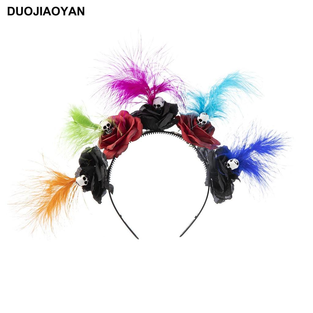 Halloween Flower Headband with Spider for Cosplay or Makeup Party