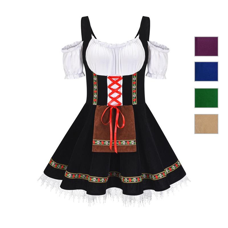 Halloween New Real Beer Girl Dress Bar Maid Dress Plus Size Beer Suit