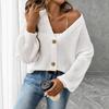 Women's Machine-woven Sweater, Women's Simple Short-sleeved Buttoned Coat, Sweater Cardigan