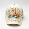 Fashion light green fresh lotus frog print baseball cap, national style three-dimensional hard top cap children's versatile sun hat
