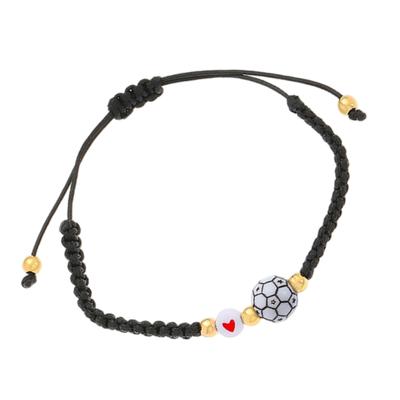 Stylish Braided Bead Bracelet Accessory for Soccer Enthusiasts and Fashion Forward Individuals Seeking Unique Style