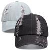 Denim Ripped Baseball Cap Outdoor Old Solid Color Washed Cap Summer Sunshade Retro Hat