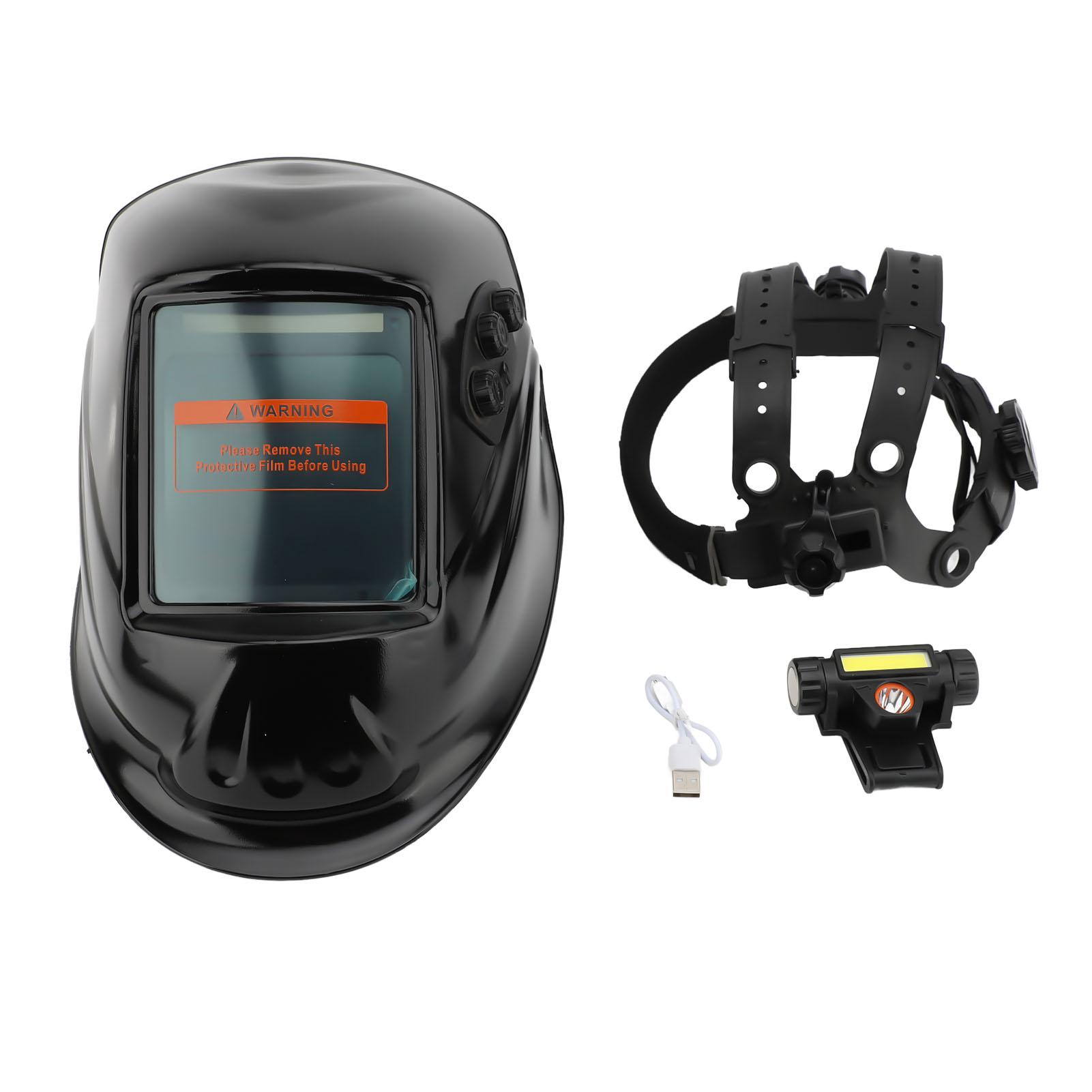 

Сварочный шлем с большим ЖК-экраном True Color, работающий на солнечной энергии, с автоматическим затемнением, сварочный капюшон чёрный