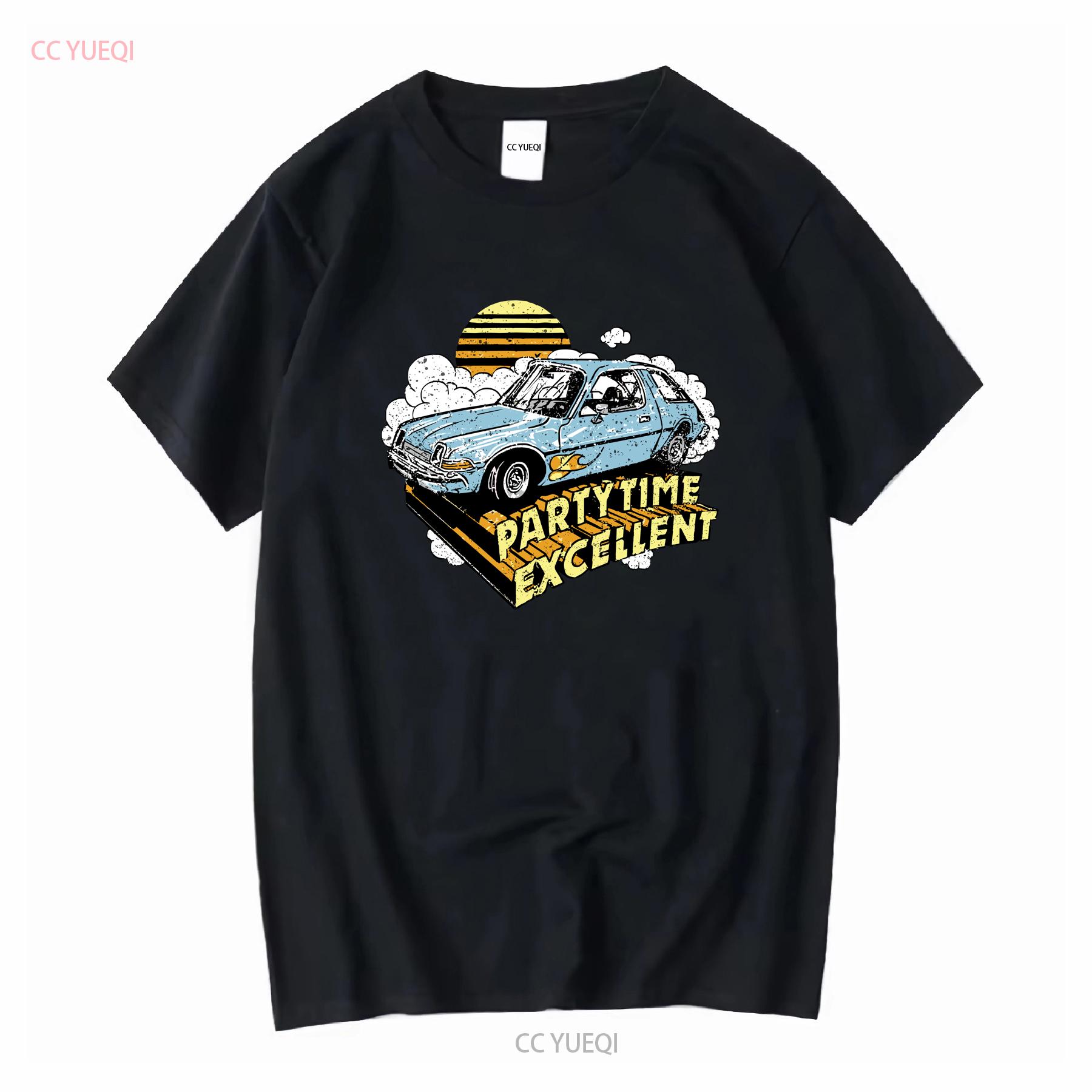 

Wayne s World T Shirt Party Time Excellent Cult Classic Movie 90s Vintage Waynes Mens vintage Washed Breathable streetwear 4XL